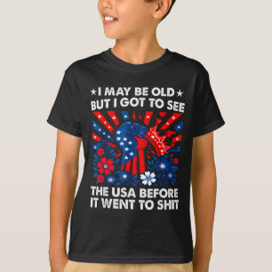 Camiseta Talvez seja velho mas deu pra ver os EUA antes de