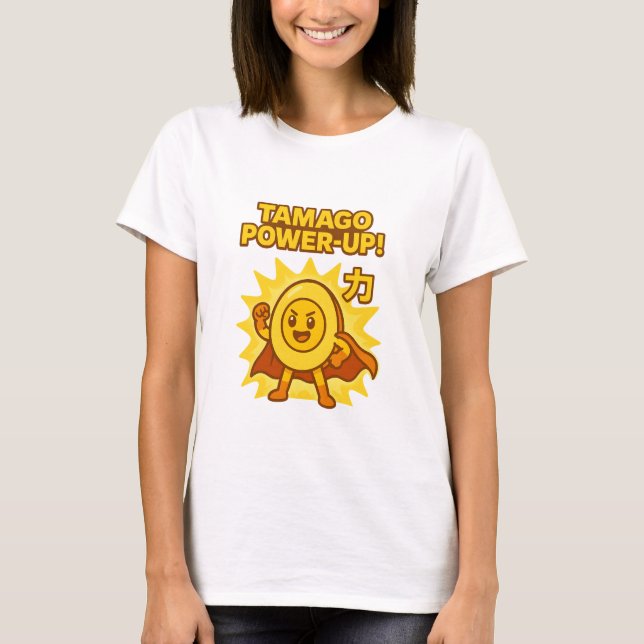 Camiseta Tamago Power-Up! – Doodle de Comida Japonesa Diver (Frente)