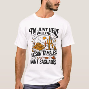 Camiseta Tamales de Tucson e Gigantes Cactos Saguaro no Des