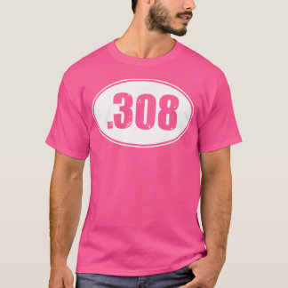 Camiseta Tamanho do Cartucho de Munição de Arma 308 Rifle P