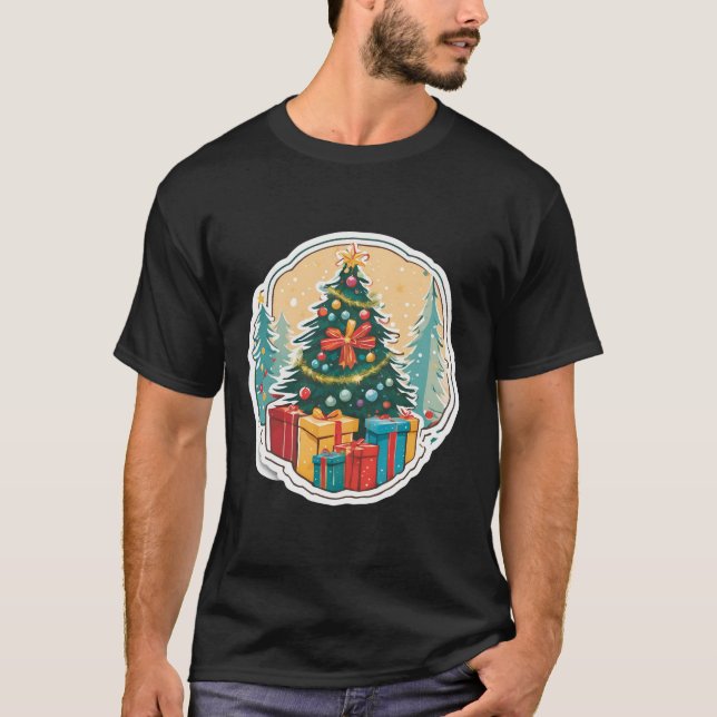 Camiseta Tamanho Mais T-Shirt De Natal - Festivo E Na moda  (Frente)