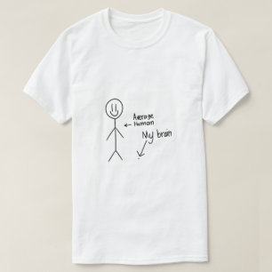 Camiseta Tamanho médio do cérebro do Stickman