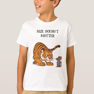 Camiseta Tamanho não importa - Design de Tigre e Rato Engra
