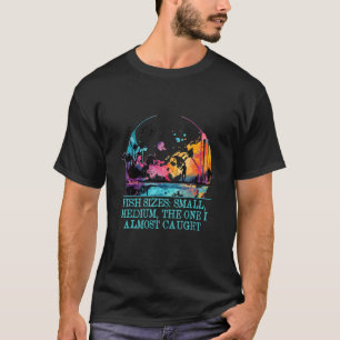 Camiseta Tamanhos de Peixes Pequeno Médio Humor Divertido d