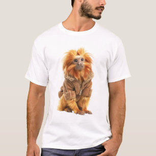 Camiseta Tamarim-leão-dourado com Casaco de Inverno Elegant