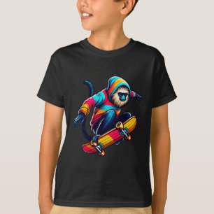 Camiseta Tamarin Macaco Legal e Divertido Andando de Skate