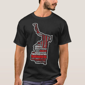 Camiseta Tamaulipas México Mapa dos Municípios México