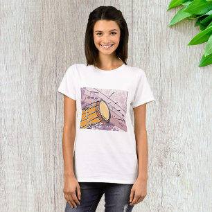 Camiseta Tambor Bongo Tradicional Com Notas Musicais