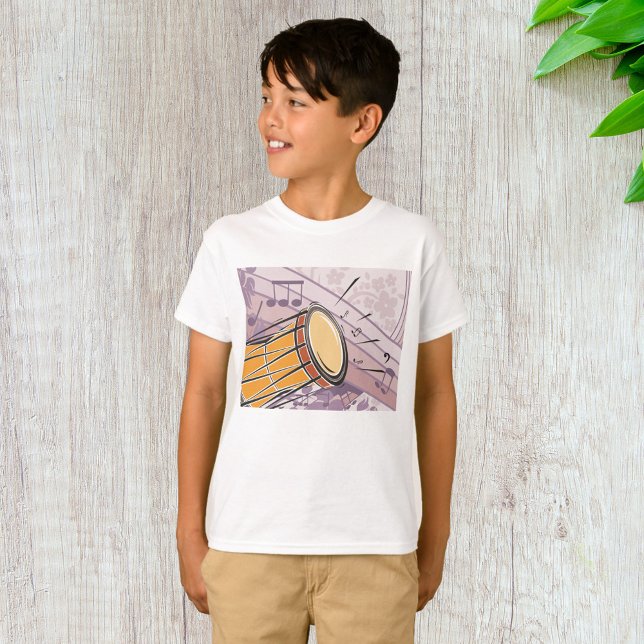 Camiseta Tambor Bongo Tradicional Com Notas Musicais (Criador carregado)