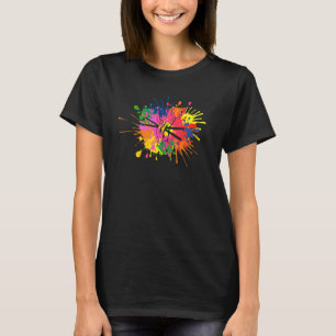 Camiseta Tambor De Drumagem Colorida Para Drummer E Perc