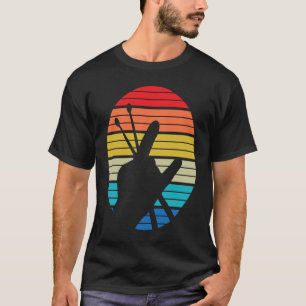 Camiseta Tambor de Drummer Vintage Fixa Cavalos Rock & Roll