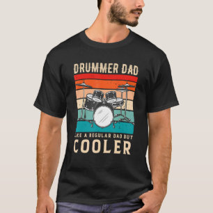 Camiseta Tambor de Pai de Drummer para Música Tambor de Pai