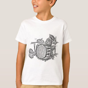 Camiseta Tambor kit rock banda grunge