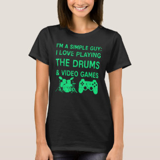 Camiseta Tambores de jogos Videos games simples de Cara grá
