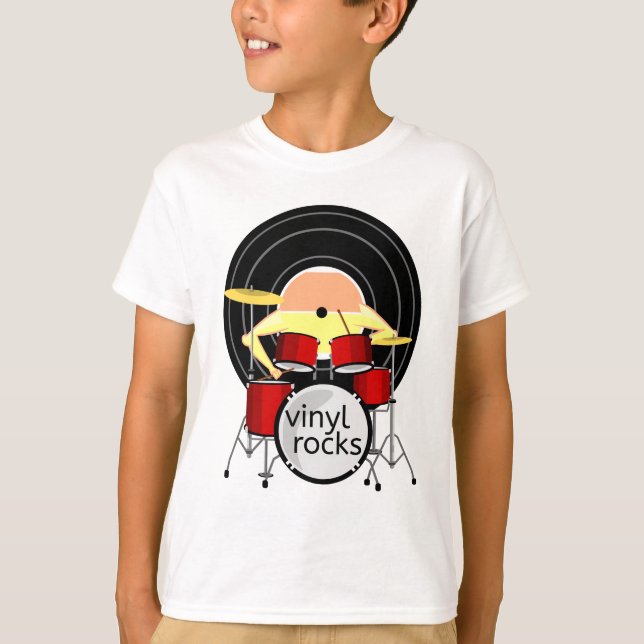 Camiseta Tambores de música vinil (Frente)