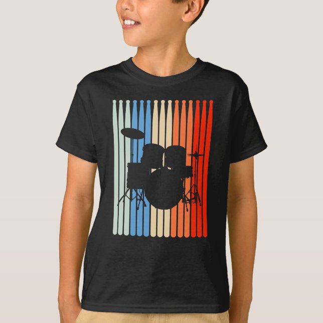 Camiseta Tambores do Drumset Retro (Frente)