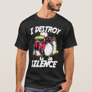 Camiseta Tambores - Eu Destruo Silêncio - Drummer - Banda -