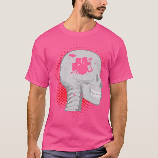 Camiseta Tambores No Baterista Da Cabeça (Frente)