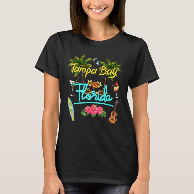 Camiseta Tampa Bay Florida Beach Summer Palm Surf Sun Set P (Frente)