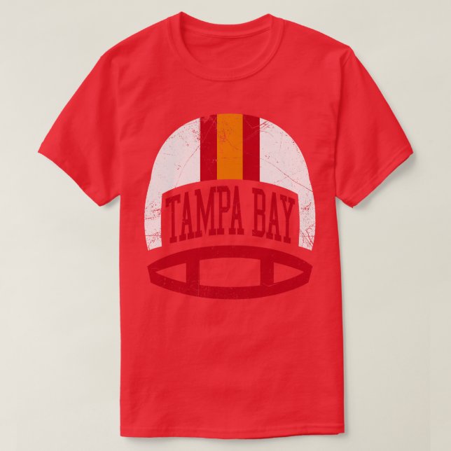 Camiseta Tampa Bay Retro Helmet Orange (Frente do Design)