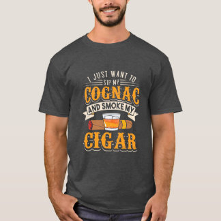 Camiseta Tampa do charuto | Meu Cognac E Fumar Meu Cigarro
