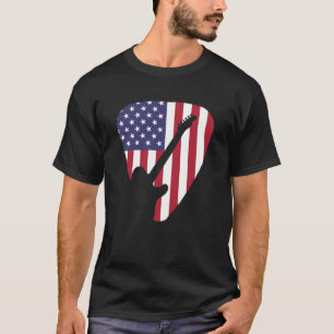 Camiseta Tampa do violão  Bandeira Americana Guitar