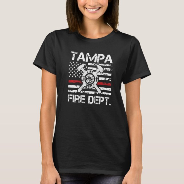 Camiseta Tampa Florida Fire Department Thin Red Line Firema (Frente)