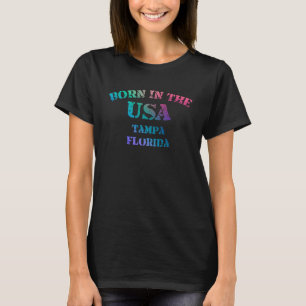 Camiseta Tampa Flórida Nascido nos EUA desgastado 1