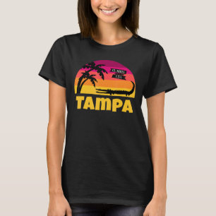 Camiseta Tampa Florida Retro Sunset E Alligator
