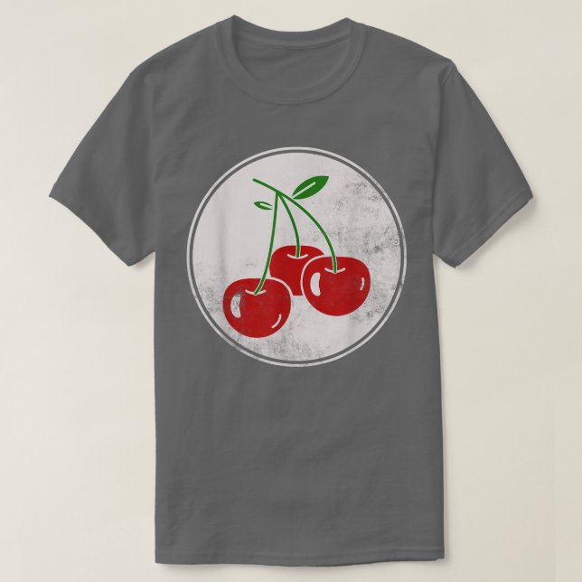 Camiseta Tampa Fruta de Cerejas Vermelhas Retro (Frente do Design)