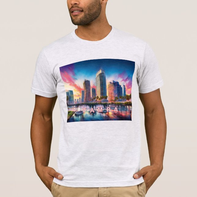 Camiseta Tampa Skyline Grafite Art (Frente)