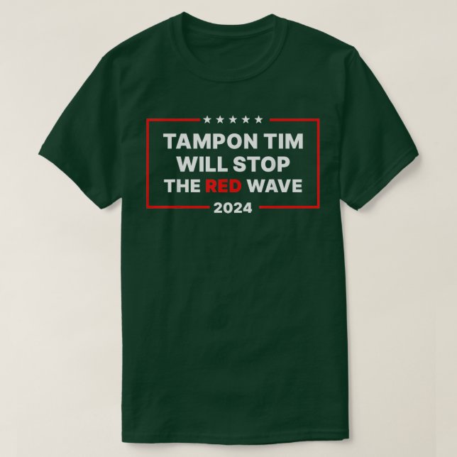 Camiseta tampão vai parar a onda vermelha 2024 TShirt 10 (Frente do Design)