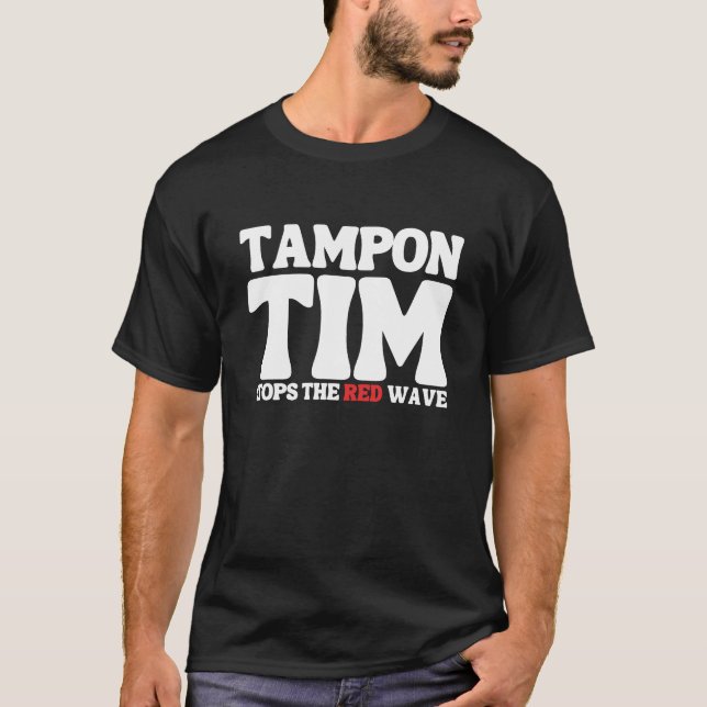 Camiseta Tampon Tim Will Pára A Onda Vermelha-Tim Walz 2024 (Frente)