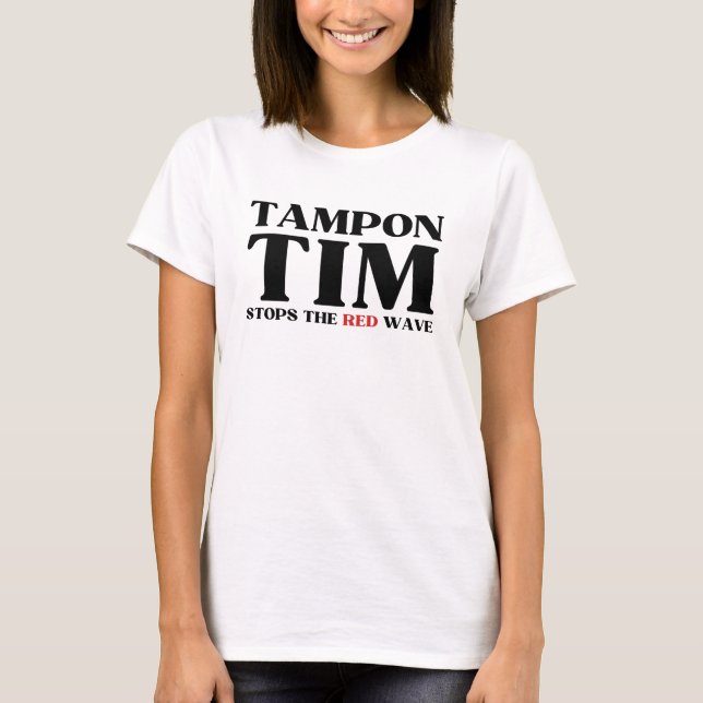 Camiseta Tampon Tim Will Pára A Onda Vermelha-Tim Walz 2024 (Frente)