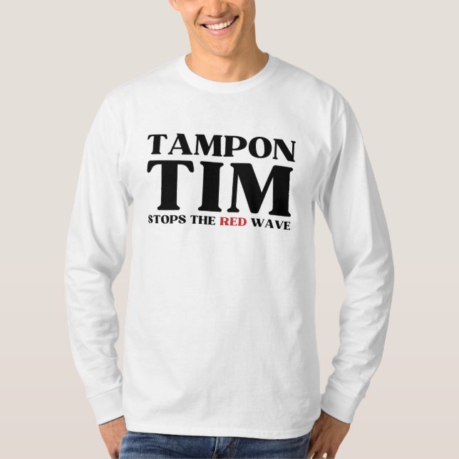 Camiseta Tampon Tim Will Pára A Onda Vermelha-Tim Walz 2024 (Frente)