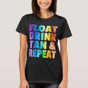 Camiseta Tan de bebida flutuante e repetir férias de verão