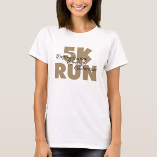 Camiseta Tan de execução de 5.000