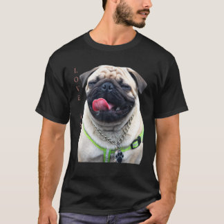 Camiseta Tan Pug Men Pug Mãe Vida Pai Tee Love Dog Pe