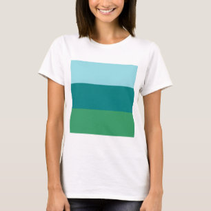 Camiseta Tanager Turquesa, Azul Teal e Verde Kelly Horiz