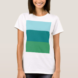 Camiseta Tanager Turquesa, Azul Teal e Verde Kelly Horiz
