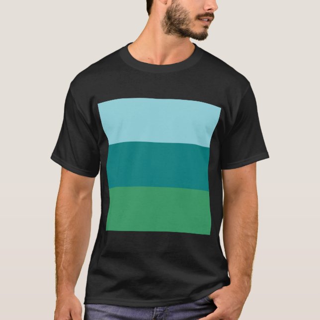 Camiseta Tanager Turquoise, Teal Blue e Kelly Green Horiz (Frente)