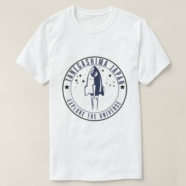 Camiseta Tanegashima Japão Explora o Universo (Frente do Design)