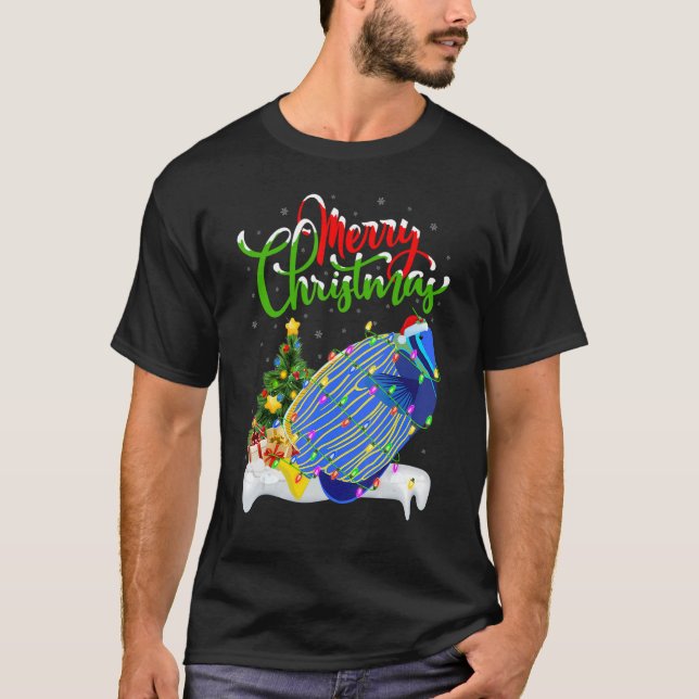 Camiseta Tang Fish Xmas Decorações Tang Fish Peixe Natal (Frente)