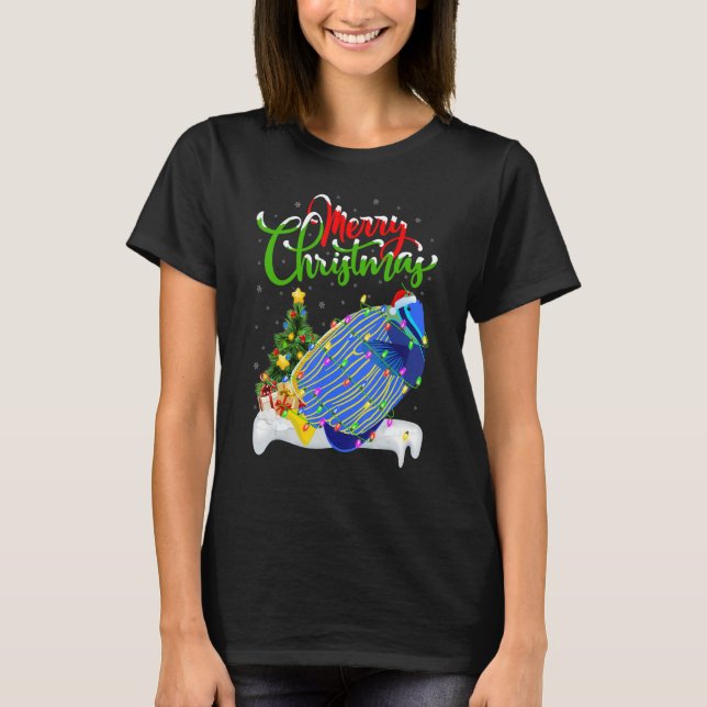 Camiseta Tang Fish Xmas Decorações Tang Fish Peixe Natal (Frente)
