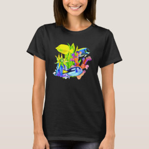 Camiseta Tangas Amarelas Recife Saltwater Aquário Marinho P
