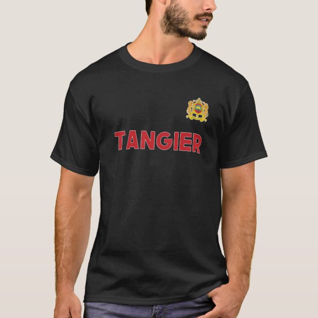 Camiseta Tangier Marrocos - Bandeira Nacional Emblem Crest (Frente)