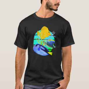 Camiseta Tangue Azul Tangs Amarelos Tanque de Peixes de Rec