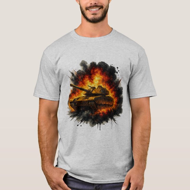 Camiseta Tank de Explosão Militar – Arte de Tinta (Frente)