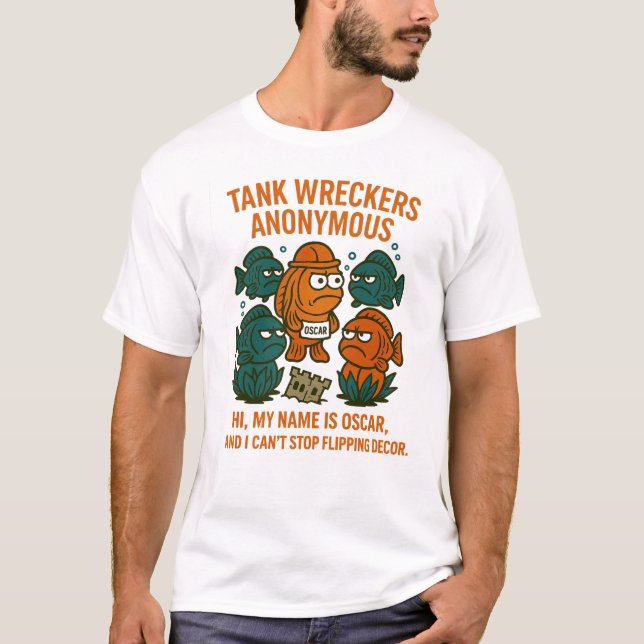 Camiseta Tank Wreckers Anonymous - Engraçado Oscar Cichlid (Frente)