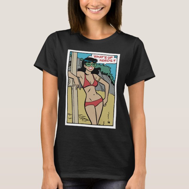 Camiseta Tanned Beach Bunny Bikini Girl • What's Up Nerds?  (Frente)